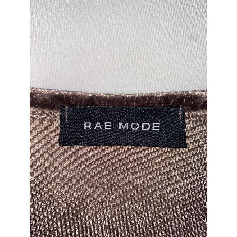 Rae Mode Shirt Womens Medium Brown Crushed Velvet V Neck Short Sleeve Tunic Top - Picture 3 of 6